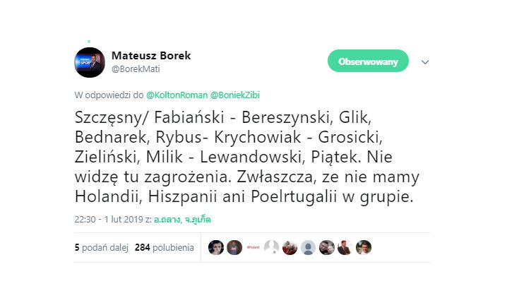 Taką XI powinna grać Polska wg Mateusza Borka! :D